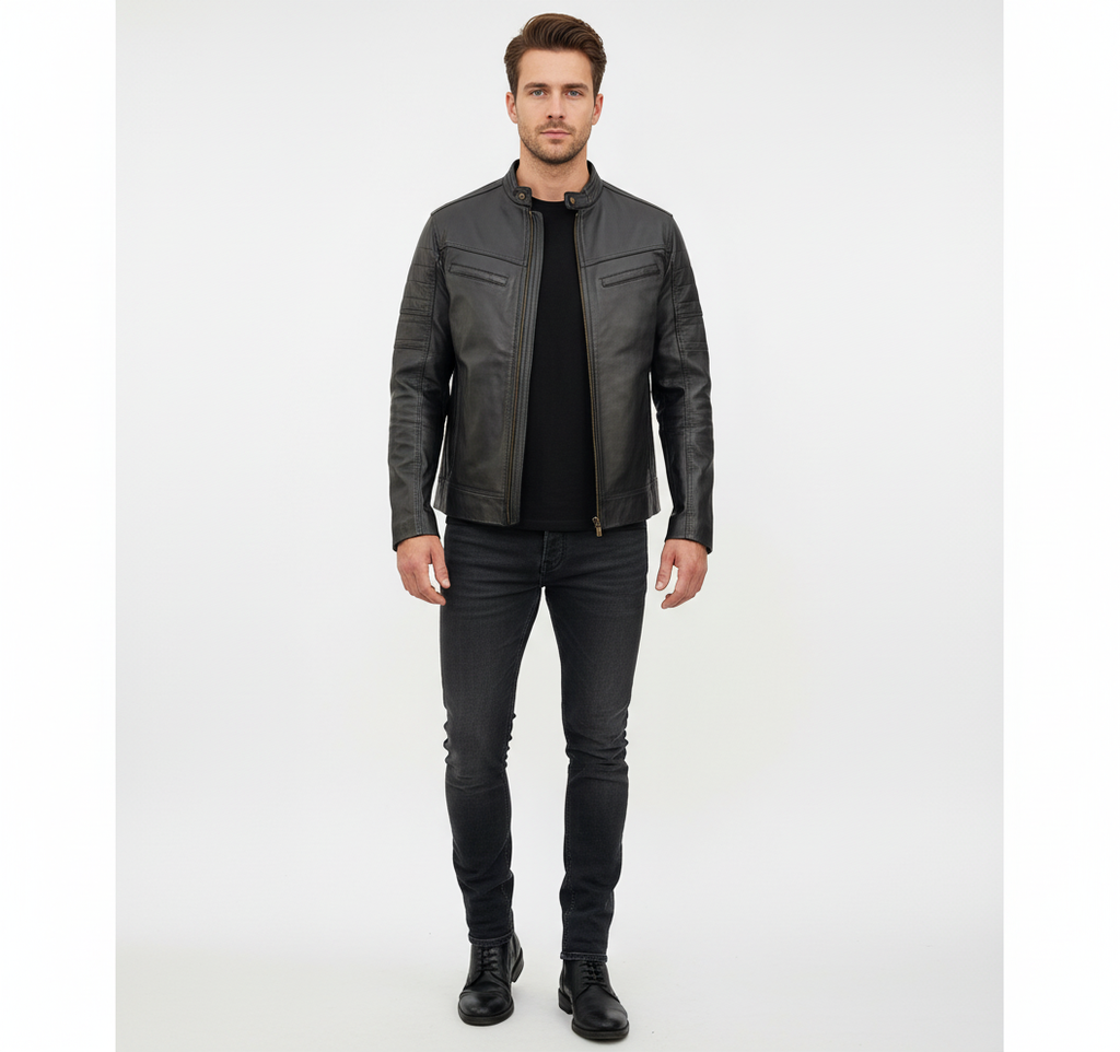 Chamarra de Piel para Caballero Kassandra Select - Modelo Ónix - NOE