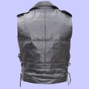 Chaleco de Piel Rockero para Caballero - Asfalto