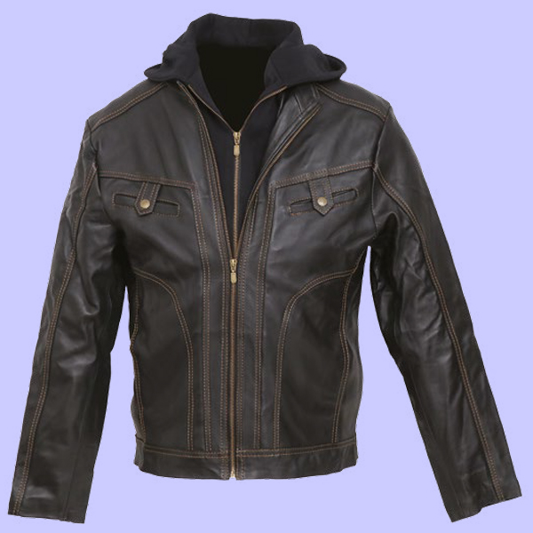 Chamarra de Piel Abel para Caballero - Caoba