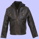 Chamarra de Piel Abel para Caballero - Caoba