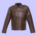 Chamarra de Piel Missael para Caballero - Níquel