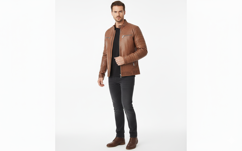 Chamarra de Piel para Caballero Kassandra Select - Modelo Basalto - JK