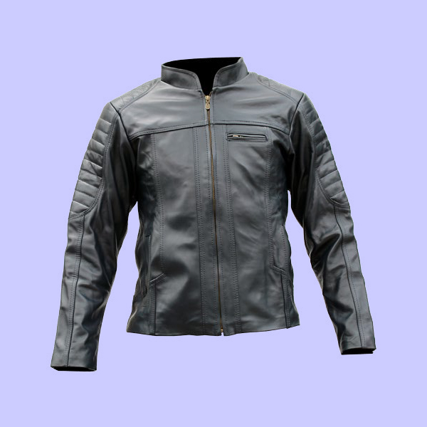 Chamarra de Piel Saul para Caballero - Acero