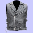 Chaleco de Piel Rockero para Caballero - Asfalto