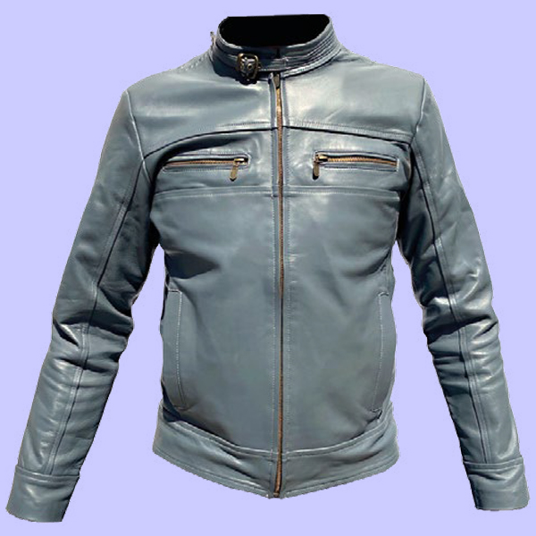 Chamarra de Piel Leo para Caballero - Grafito