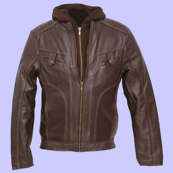 Chamarra de Piel Abel para Caballero - Caoba