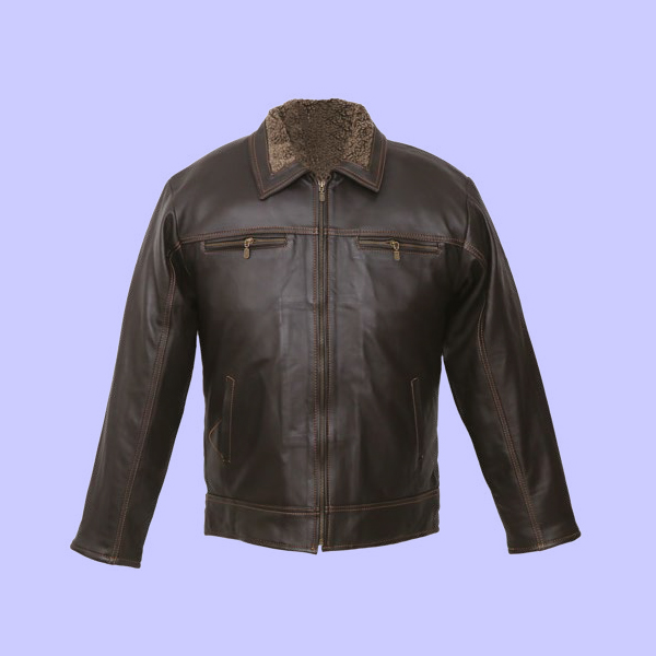 Chamarra de Piel Modelo Romano para Caballero Kassandra Select - CÉSAR
